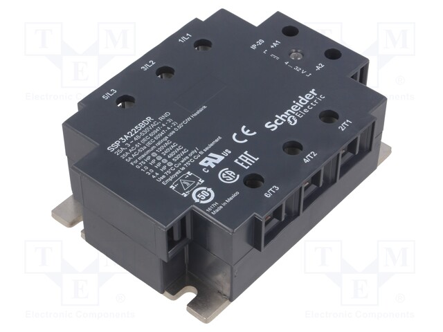 Relay: solid state; Ucntrl: 4÷32VDC; 25A; 48÷530VAC; 3-phase; IP20