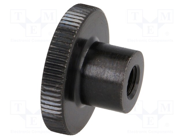 Knob; Dia: 20mm; M5; H: 11.5mm; steel; black; Features: knurled