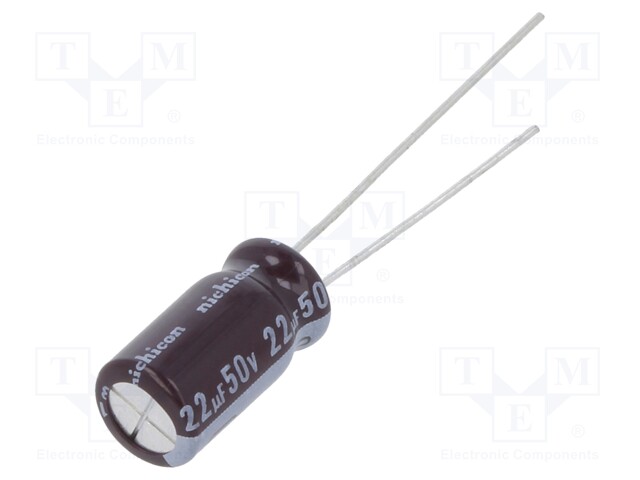 Capacitor: electrolytic; low impedance; THT; 22uF; 50VDC; ±20%