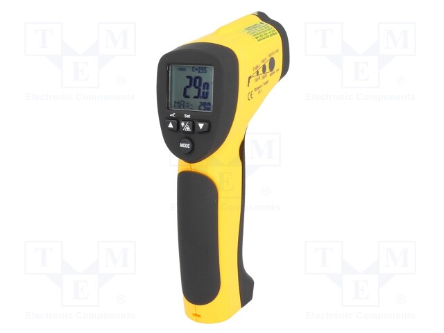 Infrared thermometer; LCD,with a backlit; -32÷480°C; ε: 0,1÷1