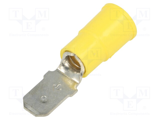 Terminal: flat; 6.4mm; 0.8mm; male; crimped; for cable; insulated