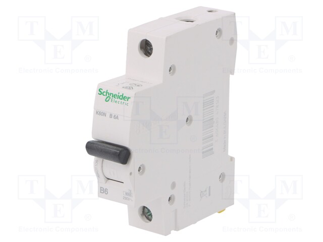 Circuit breaker; 230/400VAC; Inom: 6A; Poles: 1; DIN; Charact: B; 6kA