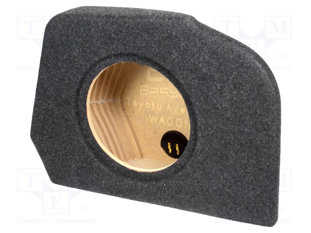 Car loudspeaker enclosure; MDF; black melange; textil; 15l; 250mm