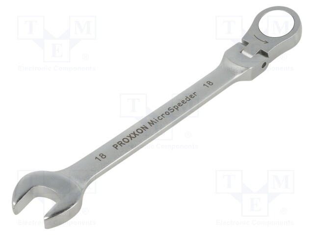 Wrench; combination spanner,with joint; 18mm; MicroSpeeder