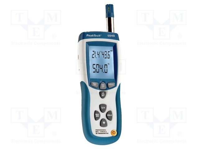 Thermo-hygrometer; LCD; Non-contact temp.meas.range: -50÷500°C