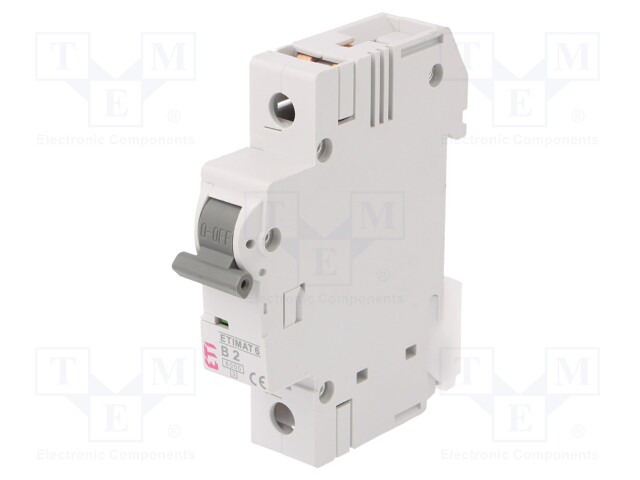 Circuit breaker; 230/400VAC; Inom: 2A; Poles: 1; DIN; Charact: B; 6kA