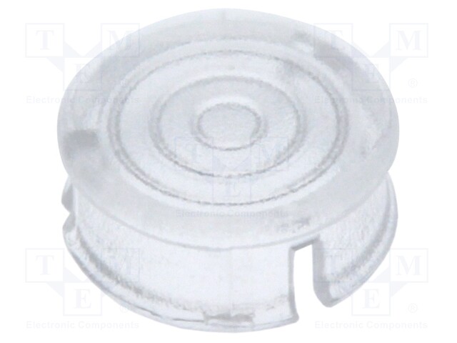 LED lens; round; Mat: polycarbonate; transparent; 5mm; Front: flat