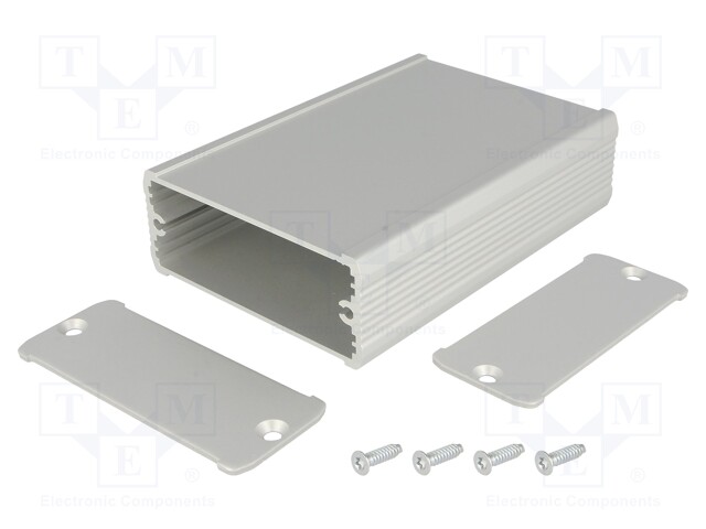 Enclosure: with panel; TUF; X: 69mm; Y: 100mm; Z: 28mm; aluminium