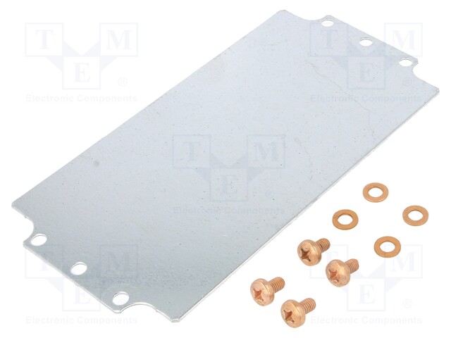 Mounting plate; steel; W: 105.8mm; L: 206.7mm; Series: 1590Z