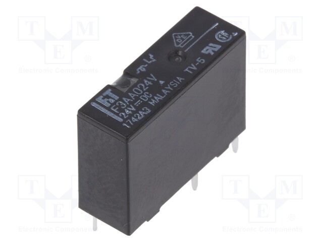 Relay: electromagnetic; SPST-NO; Ucoil: 24VDC; 5A/250VAC; 5A/30VDC