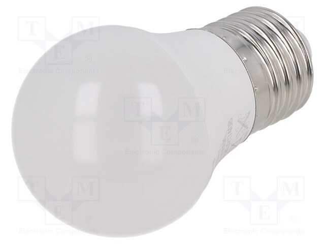 LED lamp; neutral white; E27; 230VAC; 470lm; 4.5W; 180°; 4000K