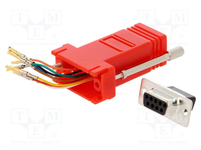 Transition: adapter; RJ45 socket,D-Sub 9pin female; red