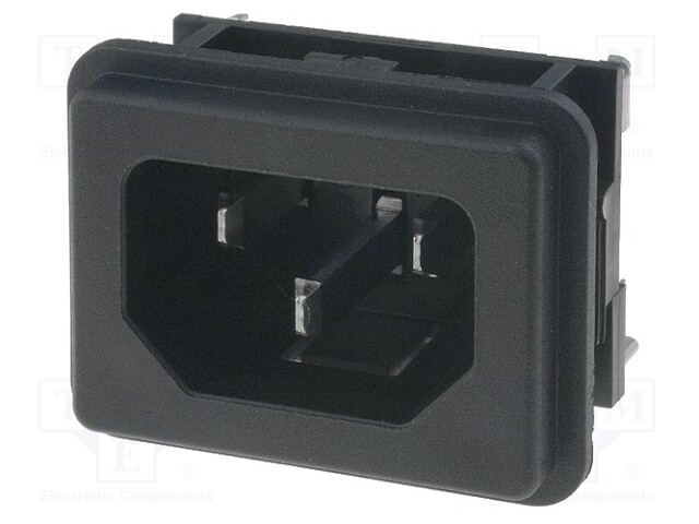 Connector: AC supply; socket; male; 10A; 250VAC; IEC 60320; C14 (E)