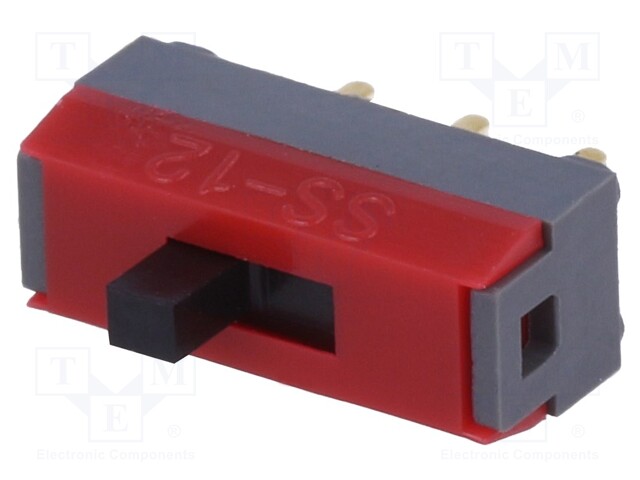 Switch: slide; SPDT; 0.4A/28VDC; Mounting: vertical; -15÷60°C