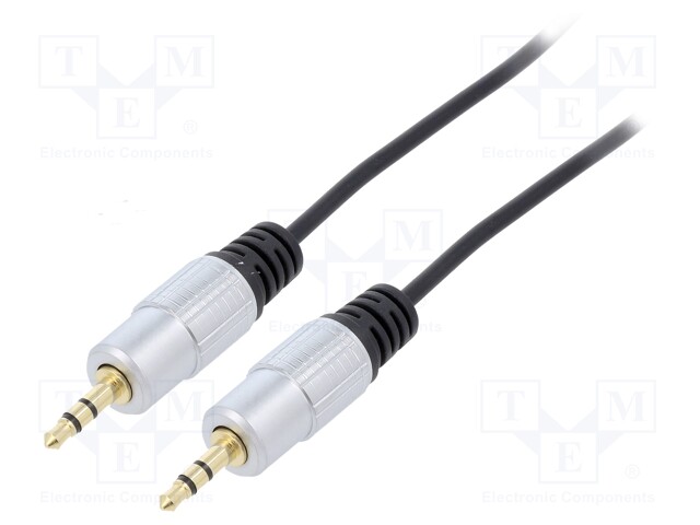 Cable; Jack 3.5mm plug,RCA plug x2; 1m; Plating: gold-plated