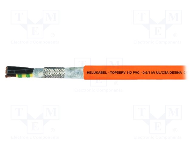 Wire; TOPSERV®112; stranded; Cu; 4G10mm2 + (2x1,5)mm2; PVC; orange