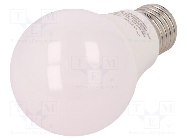 LED lamp; warm white; E27; 230VAC; 638lm; 8W; 180°