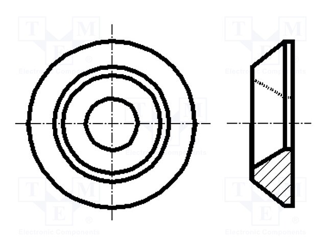 Washer; for countersunk bolts; M4; D=14mm; h=2.3mm; BN: 4879