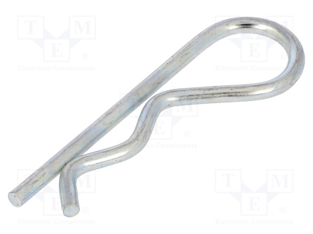 Cotter pin; zinc-plated steel; Ø: 5mm; L: 102mm; Shaft dia: 20÷28mm