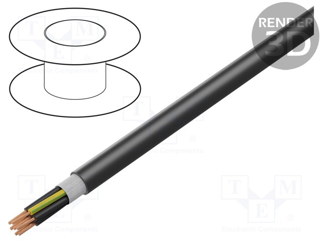 Wire: control cable; ÖLFLEX® FD 891; 4G0,75mm2; PVC; black; Cu