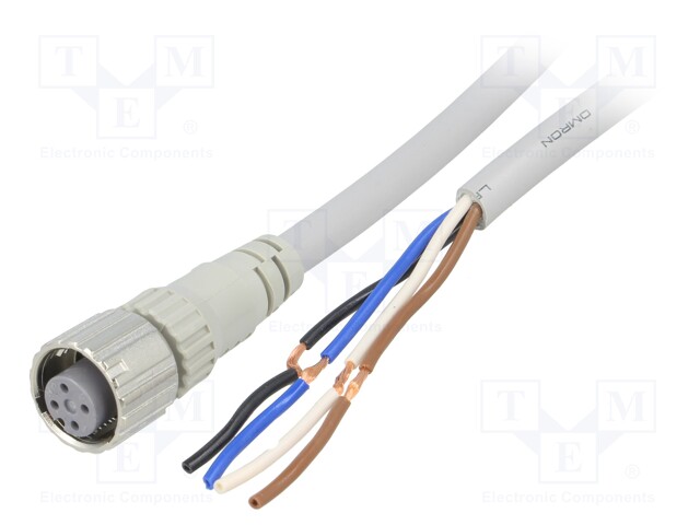 Connection lead; M12; PIN: 4; straight; 2m; plug; 250VAC; 4A; IP67