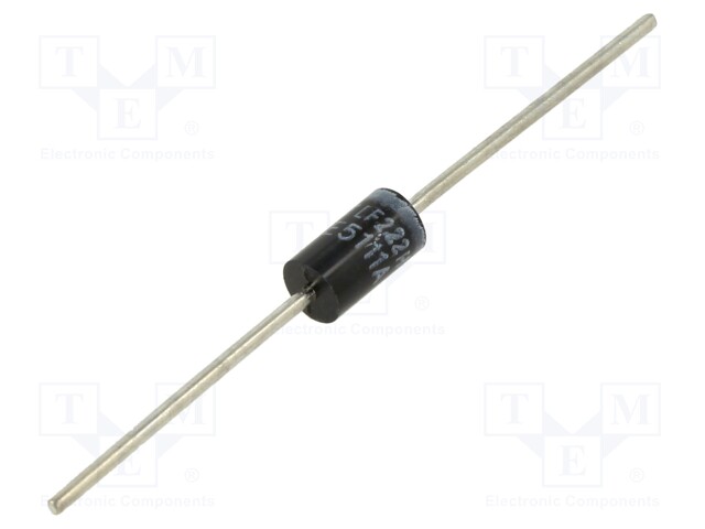 Diode: Zener; 5W; 3.3V; Ø9,52x5,21mm; single diode; 300uA