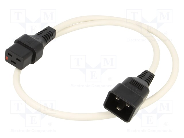 Cable; IEC C19 female,IEC C20 male; 1m; with IEC LOCK locking