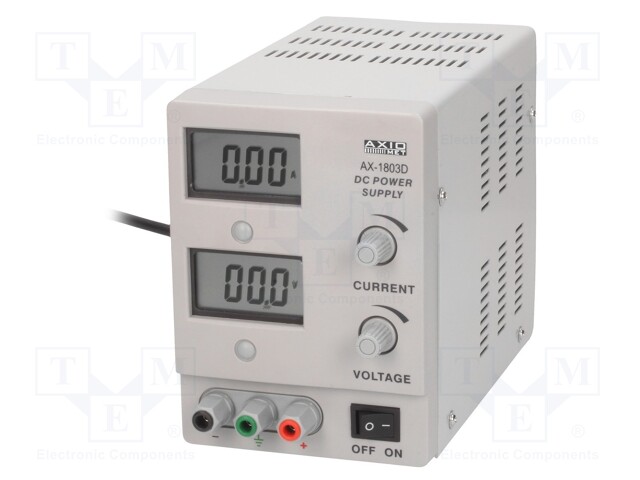 Power supply: laboratory; Channels: 1; 0÷18VDC; 0÷3A; Plug: EU