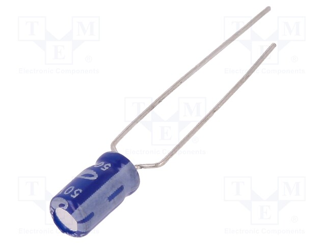 Capacitor: electrolytic; THT; 3.3uF; 50VDC; Ø4x7mm; Pitch: 5mm; ±20%