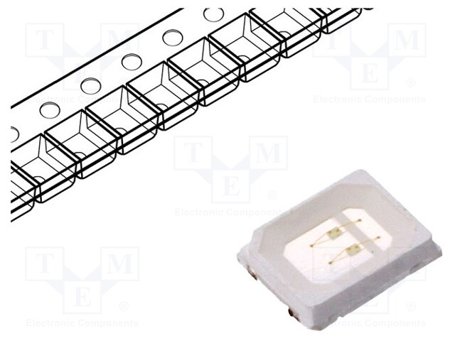 LED; SMD; 2835; green; 10÷15lm; 2.8x3.5x0.85mm; 120°; 2.8÷3.4V; 60mA