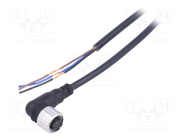 Connection lead; M12; PIN: 3; angled; 2m; plug; Insulation: PVC