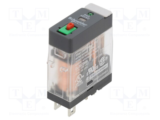 Relay: electromagnetic; SPDT; Ucoil: 48VAC; 10A/250VAC; 10A/30VDC