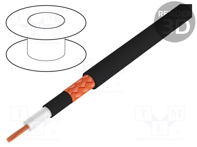 Wire: loudspeaker cable; 1x0,22mm2; stranded; Cu; black; PVC