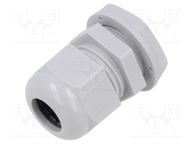 Cable gland; M20; 1.5; IP68; Mat: polyamide; light grey; Entrelec