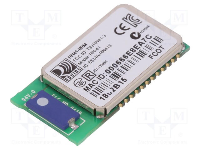 Module: Bluetooth; GPIO,UART,USB; SMD; Dim: 13.4x25.8x2mm; 2.1 EDR