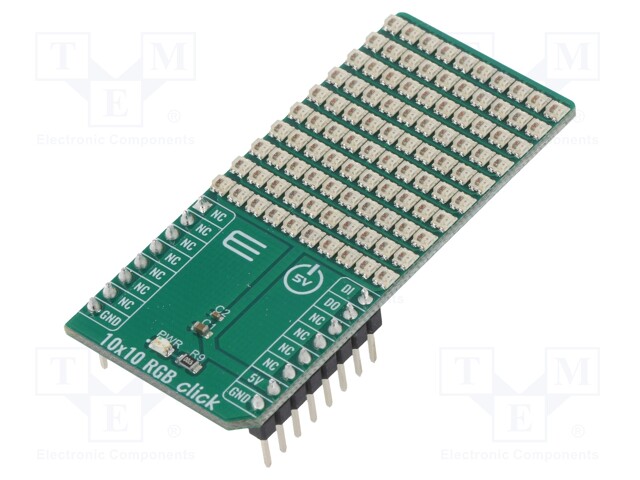 Click board; LED matrix; GPIO; WS2812; mikroBUS connector; 5VDC