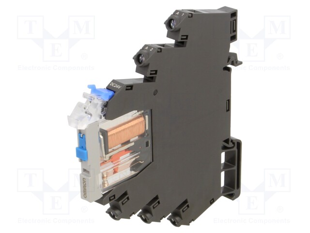 Relay: interface; SPDT; Ucoil: 24VDC; 6A; 6A/250VAC; 6A/30VDC; DIN