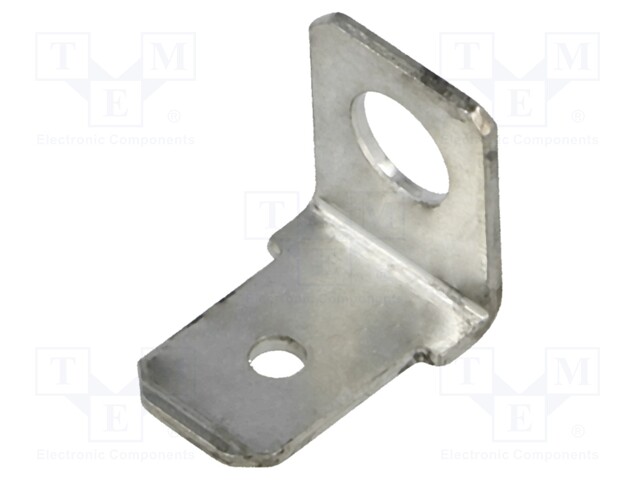 Terminal: flat; 6.3mm; 0.8mm; male; M4; non-insulated; screw; brass