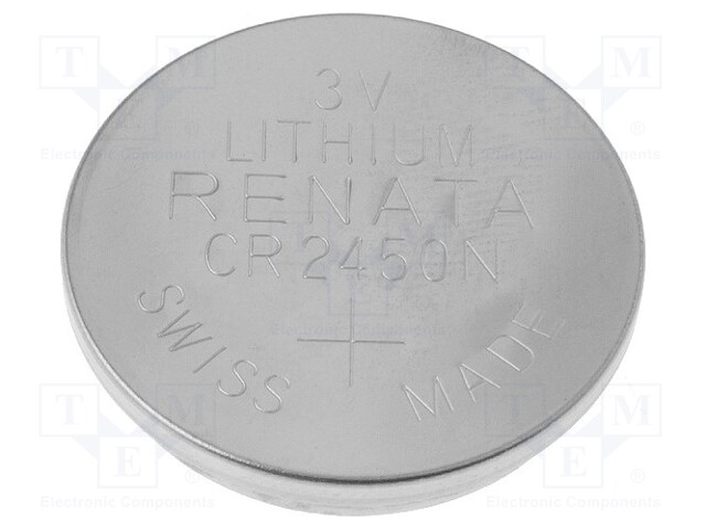 Battery: lithium; 3V; CR2450,coin; Ø24x5mm; 540mAh