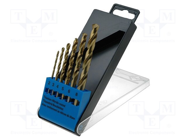 Tool accessories: drill bit; Application: metal; Pcs: 6; Mat: HSS