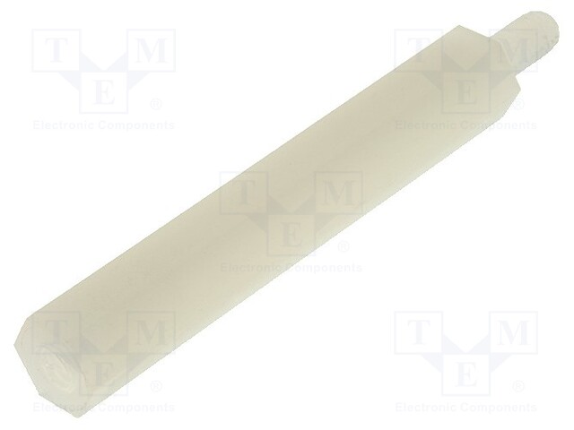 Screwed spacer sleeve; hexagonal; polyamide; M3; M3; 33mm