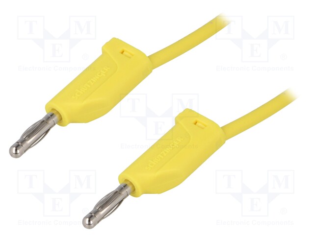 Test lead; PVC; 2m; yellow; 16A; 70VDC; Cond.cross sec: 1mm2; 33VAC