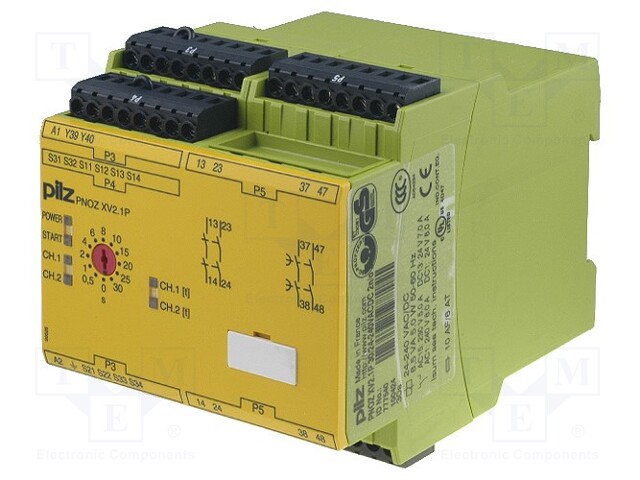 Module: safety relay; Series: PNOZ XV2.1P; IN: 6; OUT: 4; -10÷55°C