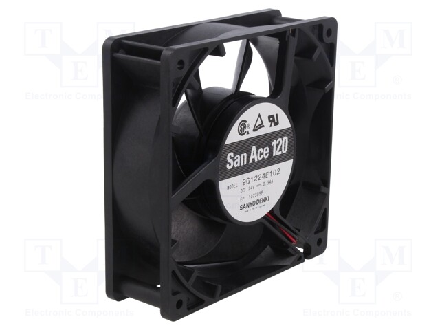 Fan: DC; axial; 24VDC; 120x120x38mm; 200.4m3/h; 46dBA; ball bearing