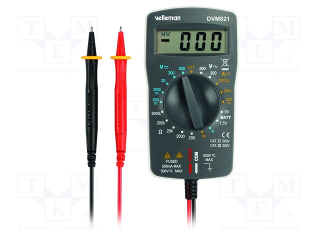 Digital multimeter; LCD 3,5 digit (1999); VAC: 0÷200V,500V