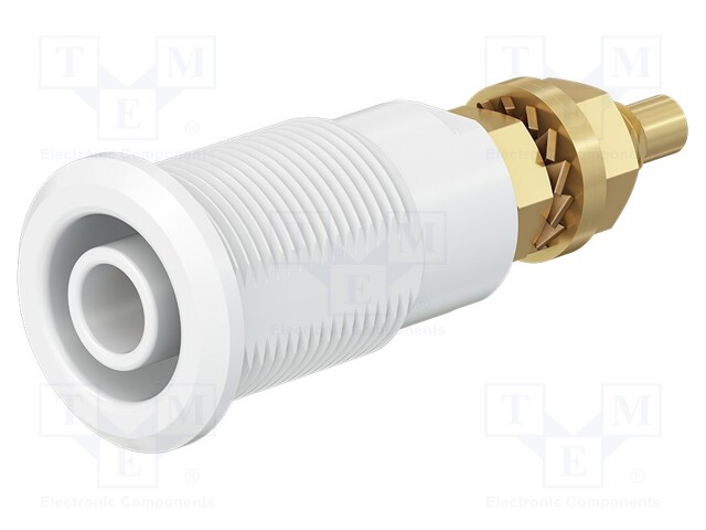 Socket; 4mm banana; 32A; grey; gold-plated; Overall len: 38.5mm