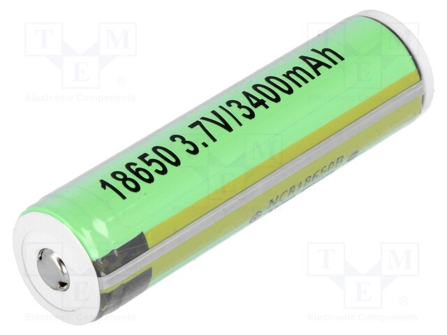 Re-battery: Li-Ion; Cell: PANASONIC; MR18650; 3.7V; 3350mAh