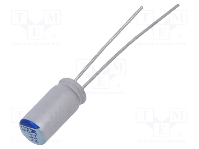 Polymer Aluminium Electrolytic Capacitor, 22 µF, 50 V, Radial Leaded, A759 Series, 0.075 ohm