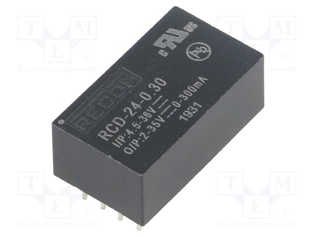 Converter: DC/DC; Uin: 4.5÷36V; Uout: 2÷35VDC; Iout: 300mA; 4.5g