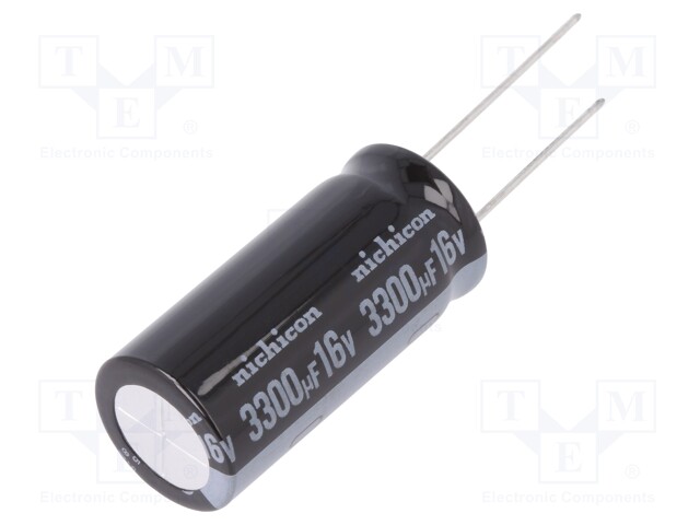 Capacitor: electrolytic; THT; 3300uF; 16VDC; Ø16x35.5mm; ±20%